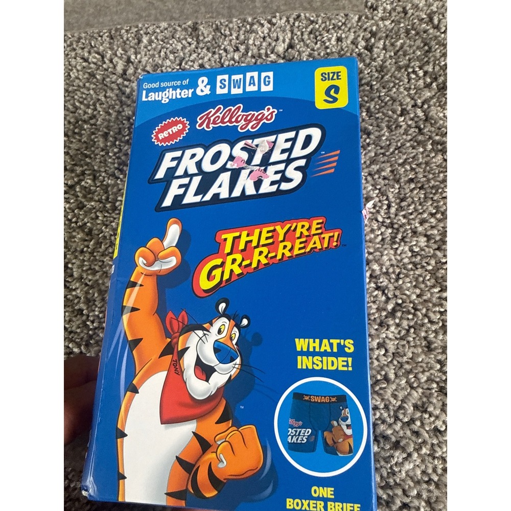 Kellogg's Frosted Flakes Tony the Tiger SWAG Boxer Briefs Blue Mens Small NIB